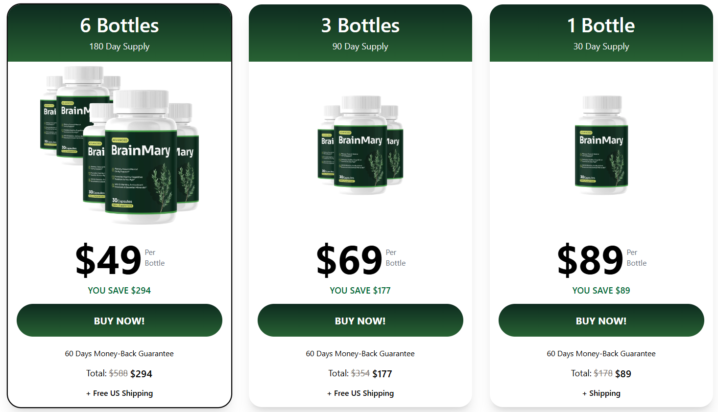BrainMary   Pricing Details